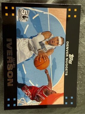 Topps Allen Iverson Denver Nuggets Card - Blue/Black